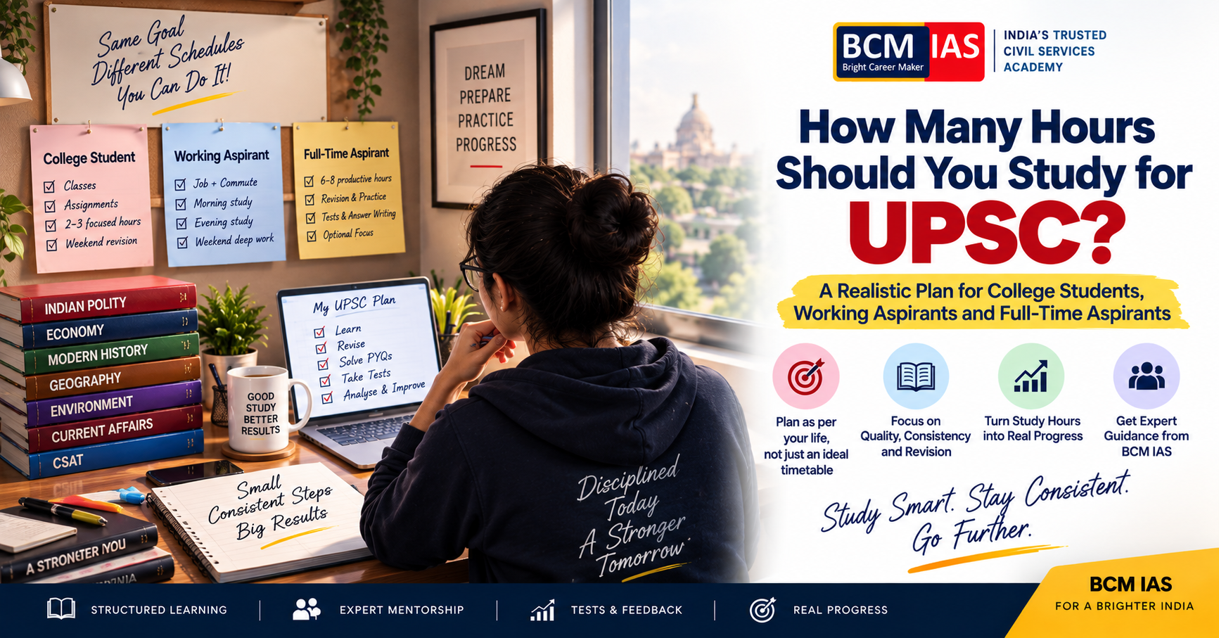 How Many Hours Should You Study for UPSC? A Realistic Plan for College Students, Working Aspirants and Full-Time Aspirants